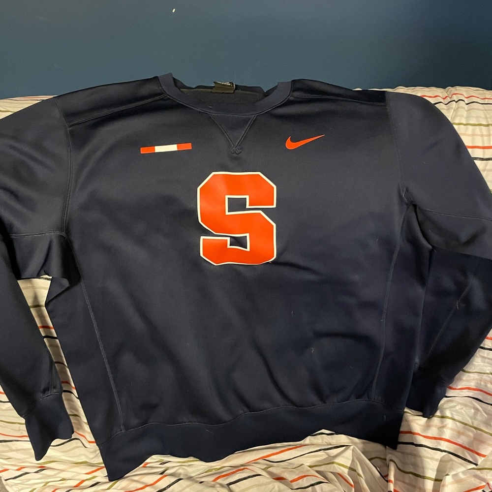 Team-Issued  Syracuse Football NIKE Dri-fit crew neck sweatshirt